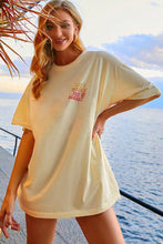 Load image into Gallery viewer, Yellow Cream Back LET&#39;S WATCH THE SUNSET Print Half Sleeve Tee | Arrow Boutique | | Arrow Women&#39;s Boutique