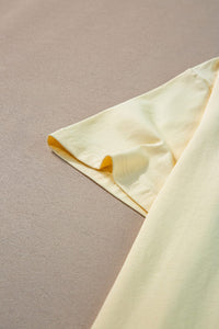 Yellow Cream Back LET'S WATCH THE SUNSET Print Half Sleeve Tee | Arrow Boutique | | Arrow Women's Boutique