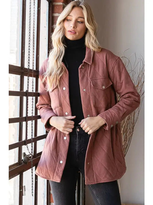 Button Down Jacket || Mauve | hemish | | Arrow Women's Boutique
