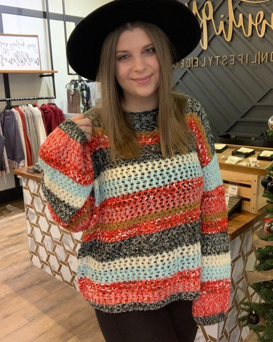 Stripe Sweater || Multi-Color | Bibi | | Arrow Women's Boutique