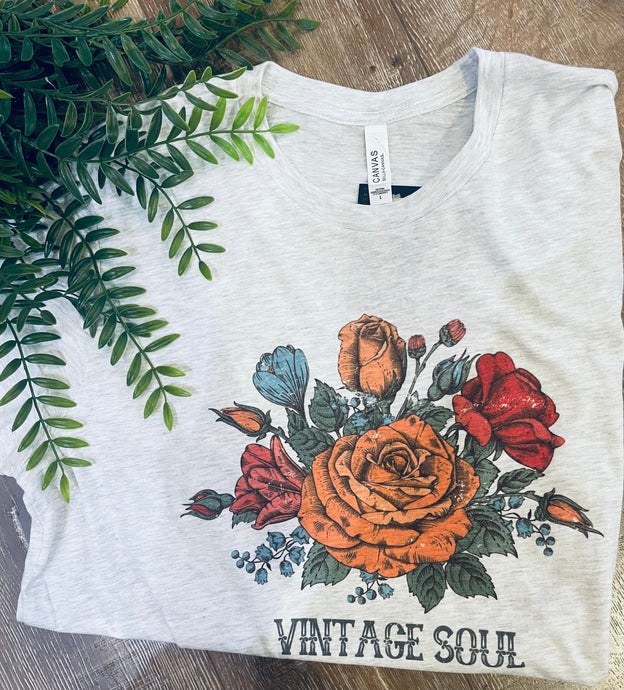 Vintage Soul Floral Tee | Kissed Apparel | | Arrow Women's Boutique