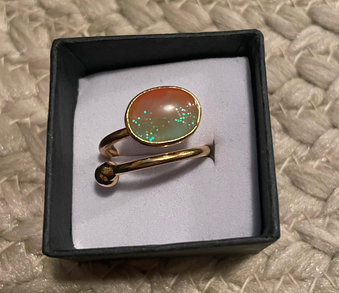 14k Gold Plated Orange/Green Ring | Sheltr | | Arrow Women's Boutique