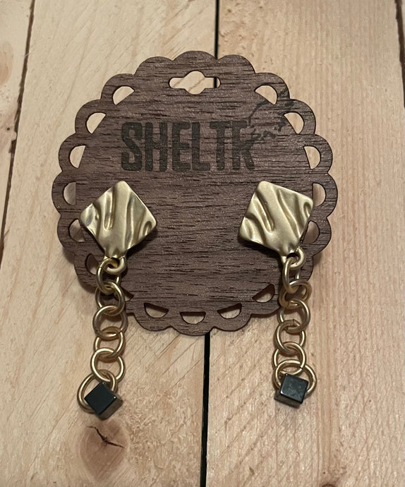 14k Gold Plated Stone & Chain Earrings | Sheltr | | Arrow Women's Boutique