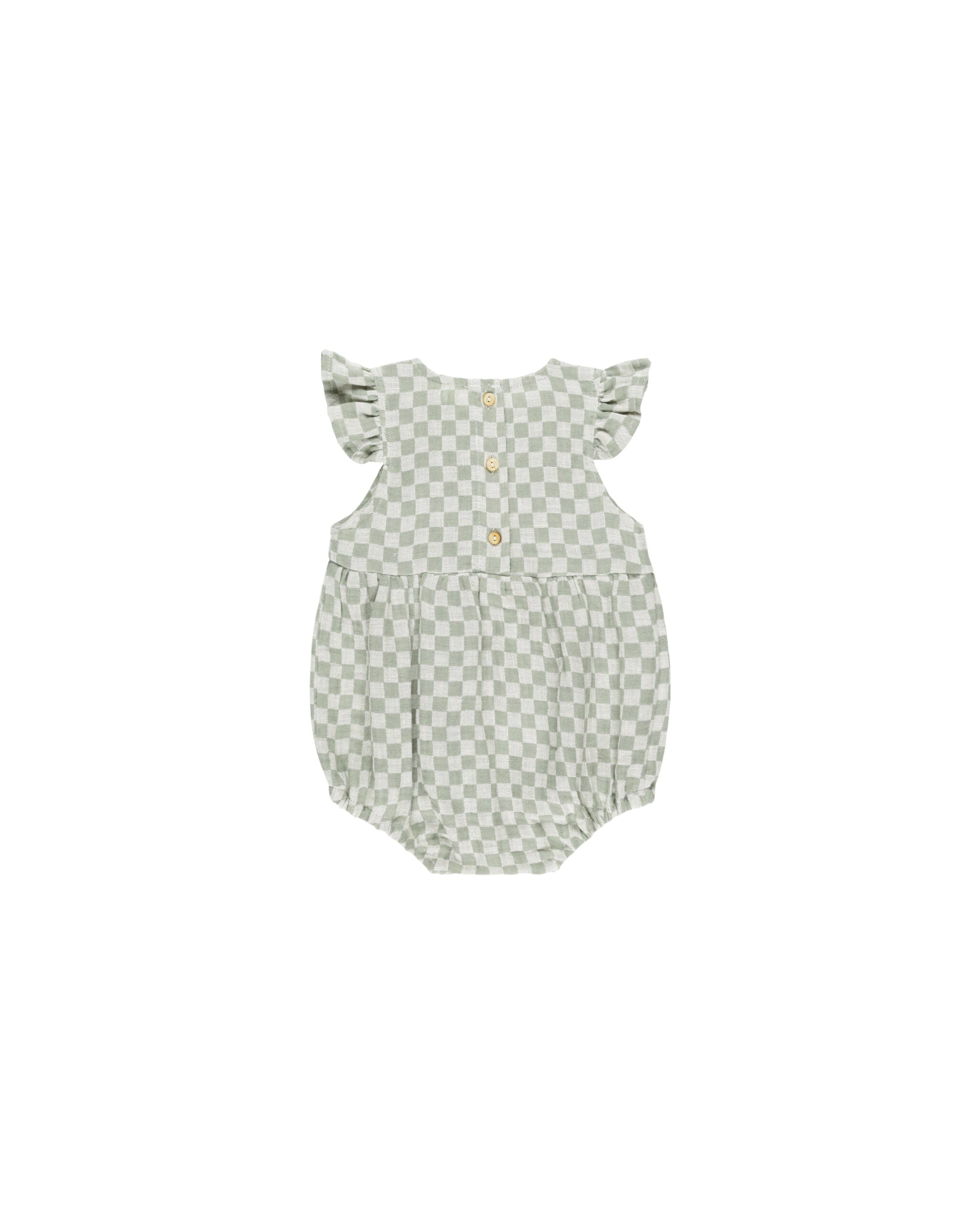 Amelia Romper | Sage Check Rylee & Cru – Arrow Boutique
