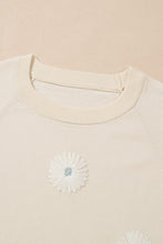 Load image into Gallery viewer, Beige Flower Pattern Short Sleeve Knitted Top | Arrow Boutique | | Arrow Women&#39;s Boutique