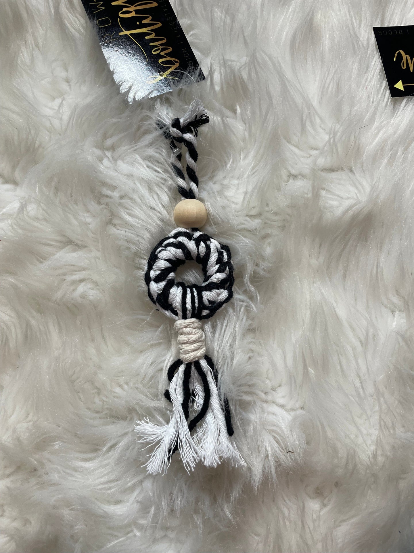 Black and White Tassel Ornament | Arrow Boutique | | Arrow Women's Boutique
