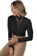 Load image into Gallery viewer, Black Floral Lace High Neck Long Sleeve Top | Arrow Boutique | | Arrow Women&#39;s Boutique