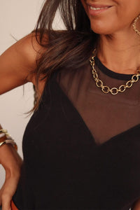 Black Mesh Patchwork Sleeveless Bodysuit | Arrow Boutique | | Arrow Women's Boutique