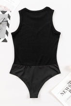 Load image into Gallery viewer, Black Mesh Patchwork Sleeveless Bodysuit | Arrow Boutique | | Arrow Women&#39;s Boutique