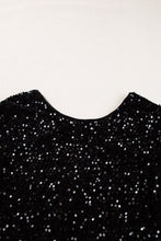 Load image into Gallery viewer, Black Sequin Long Sleeve Cutout Back Top | Arrow Boutique | | Arrow Women&#39;s Boutique