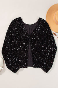 Black Sequin Long Sleeve Cutout Back Top | Arrow Boutique | | Arrow Women's Boutique