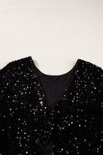 Load image into Gallery viewer, Black Sequin Long Sleeve Cutout Back Top | Arrow Boutique | | Arrow Women&#39;s Boutique