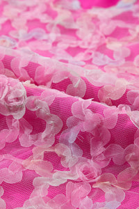 Bonbon Flowery Mesh Short Puff Sleeve Blouse | Arrow Boutique | | Arrow Women's Boutique