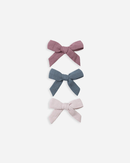 Bow W. Clip, Set of 3 | Mulberry, Ocean, Lilac Quincy Mae | Quincy Mae | | Arrow Women's Boutique