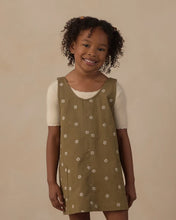 Load image into Gallery viewer, V-Neck Overall Dress Embroidered Daisies | Rylee &amp; Cru