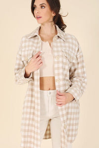 Check pattern long shacket | Lilou | | Arrow Women's Boutique