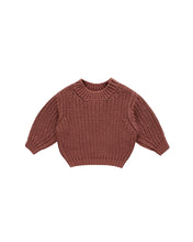 Load image into Gallery viewer, Chunky Knit Sweater | Cranberry Quincy Mae | Quincy Mae | | Arrow Women&#39;s Boutique