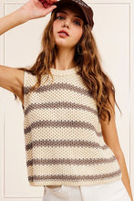 Load image into Gallery viewer, Chunky Stripe Sleeveless Sweater Top | La Miel | AFFOGATO S | Arrow Women&#39;s Boutique