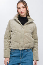 Load image into Gallery viewer, Corduroy Puffer Jacket with Toggle Detail | Love Tree | | Arrow Women&#39;s Boutique