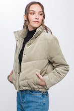 Load image into Gallery viewer, Corduroy Puffer Jacket with Toggle Detail | Love Tree | | Arrow Women&#39;s Boutique