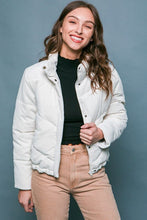Load image into Gallery viewer, Corduroy Puffer Jacket with Toggle Detail | Love Tree | OFF WHITE S | Arrow Women&#39;s Boutique