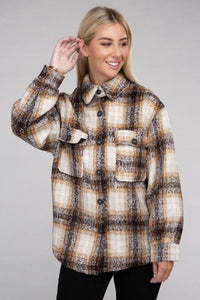 Cozy Plaid Flannel Shacket | Ambiance Apparel | | Arrow Women's Boutique