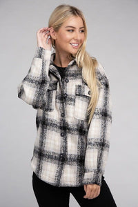 Cozy Plaid Flannel Shacket | Ambiance Apparel | | Arrow Women's Boutique