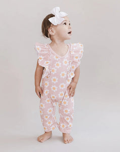 Daisy Flutter Jumpsuit | Pink | Lucky Panda Kids | | Arrow Women's Boutique