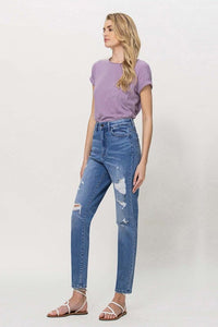Distressed Mom Jeans | VERVET by Flying Monkey | | Arrow Women's Boutique