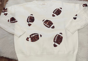 Football Sequin Sweater | Wanna B | | Arrow Women's Boutique