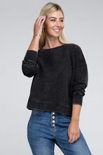 Load image into Gallery viewer, French Terry Acid Wash Boat Neck Pullover | ZENANA | | Arrow Women&#39;s Boutique