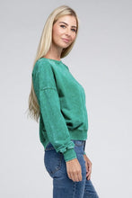 Load image into Gallery viewer, French Terry Acid Wash Boat Neck Pullover | ZENANA | | Arrow Women&#39;s Boutique