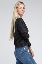 Load image into Gallery viewer, French Terry Acid Wash Boat Neck Pullover | ZENANA | | Arrow Women&#39;s Boutique