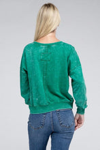 Load image into Gallery viewer, French Terry Acid Wash Boat Neck Pullover | ZENANA | | Arrow Women&#39;s Boutique