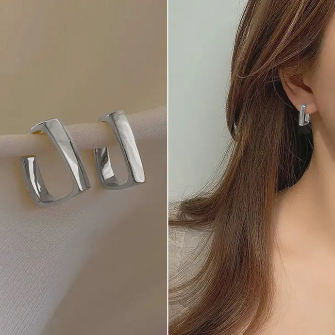 Geometric Earrings || Silver | Nette Road | | Arrow Women's Boutique