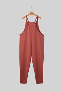Gold Flame Side Pockets Harem Pants Sleeveless V Neck Jumpsuit | Arrow Boutique | | Arrow Women's Boutique