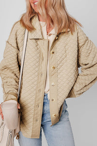 Jet Stream Solid Color Quilted Puffer Buttoned Shacket | Arrow Boutique | | Arrow Women's Boutique