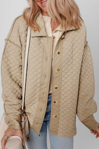 Jet Stream Solid Color Quilted Puffer Buttoned Shacket | Arrow Boutique | | Arrow Women's Boutique