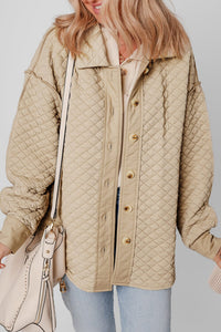 Jet Stream Solid Color Quilted Puffer Buttoned Shacket | Arrow Boutique | | Arrow Women's Boutique