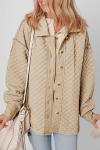 Jet Stream Solid Color Quilted Puffer Buttoned Shacket | Arrow Boutique | | Arrow Women's Boutique