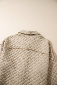 Jet Stream Solid Color Quilted Puffer Buttoned Shacket | Arrow Boutique | | Arrow Women's Boutique