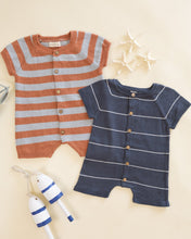 Load image into Gallery viewer, Liam Knit Romper Navy Stipe Rylee &amp; Cru | Rylee &amp; Cru | | Arrow Women's Boutique