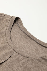 Light French Beige Center Seam Rolled Cuffs T-shirt Dress | Arrow Boutique | | Arrow Women's Boutique