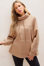 Load image into Gallery viewer, Light French Beige Drawstring Turtleneck Dolman Sleeve Sweatshirt | Arrow Boutique | | Arrow Women&#39;s Boutique