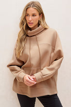 Load image into Gallery viewer, Light French Beige Drawstring Turtleneck Dolman Sleeve Sweatshirt | Arrow Boutique | | Arrow Women&#39;s Boutique