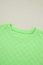 Load image into Gallery viewer, Light Green Checkered Textured Tee and Drawstring Shorts | Arrow Boutique | | Arrow Women&#39;s Boutique