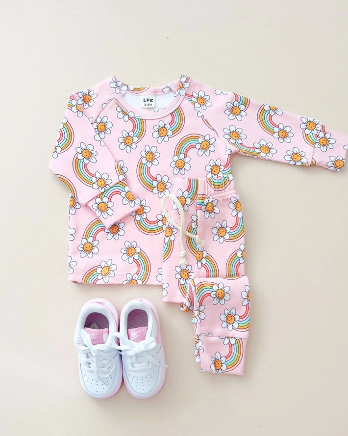 Lounge Set | Retro Rainbow | Lucky Panda Kids | | Arrow Women's Boutique