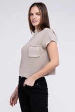 Load image into Gallery viewer, Mock Neck Short Sleeve Cropped Sweater | ZENANA | | Arrow Women&#39;s Boutique