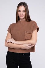 Load image into Gallery viewer, Mock Neck Short Sleeve Cropped Sweater | ZENANA | | Arrow Women&#39;s Boutique