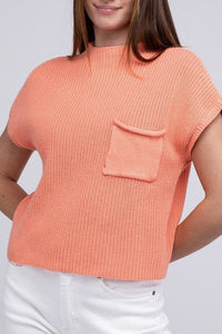 Mock Neck Short Sleeve Cropped Sweater | ZENANA | DESERT FLOWER L | Arrow Women's Boutique